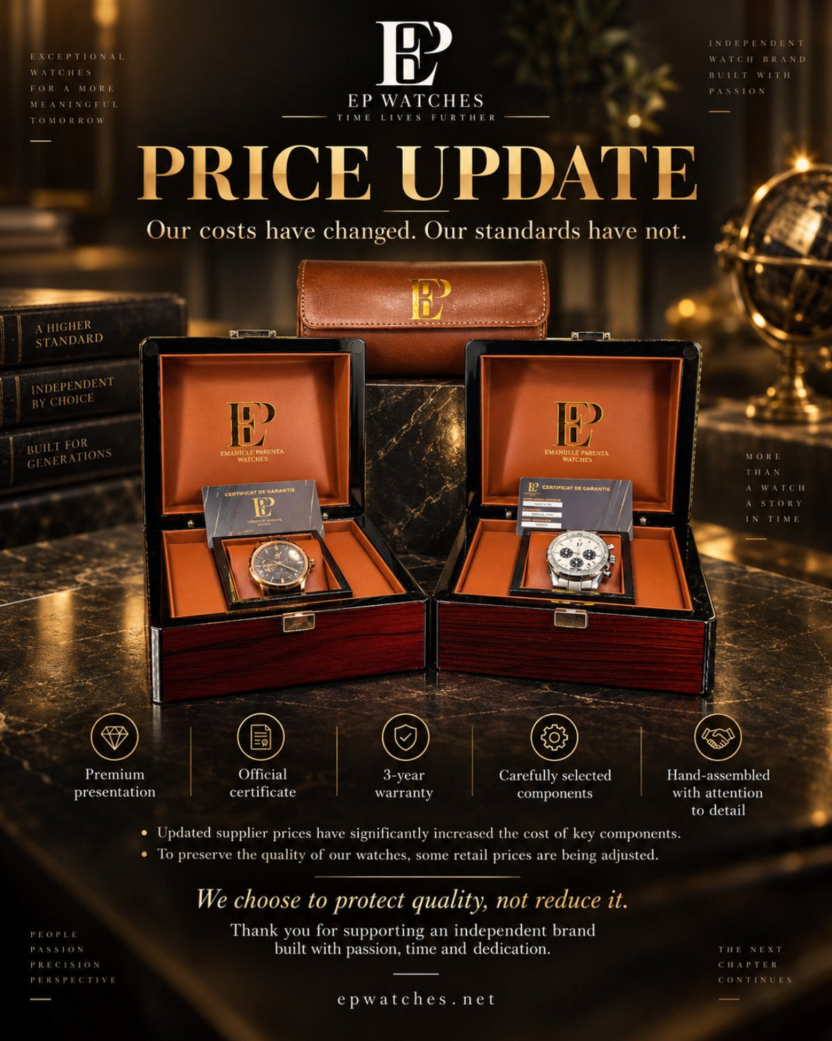 EP Watches Price Update 2026: Why Our Prices Are Changing — and What Will Not